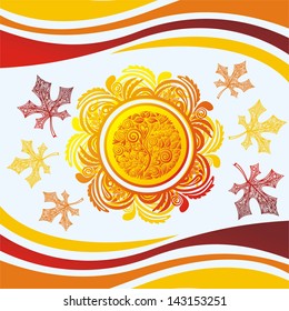 Autumn nature pattern background design element leaf tree vector illustration