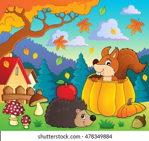 Autumn nature theme image 1 - eps10 vector illustration.