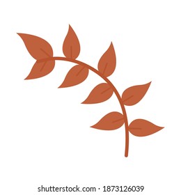 autumn with nine leaves of orange color on white background vector illustration design