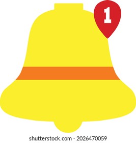 Autumn notification. Ring Bell. Yellow bell. Autumn alert.