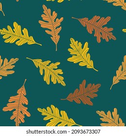 autumn oak leaf design - seamless vector repeat pattern, use it for wrappings, fabric, packaging and other print and design projects