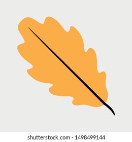 Autumn Oak Leaf icon, flat style. - Vector