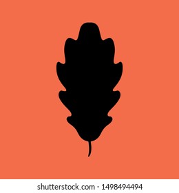 Autumn Oak Leaf icon isolated on green background.