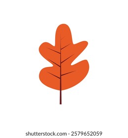 Autumn Oak Leaf Icon Vector Flat Style