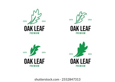 Autumn oak leaf logo design concept vector template illustration