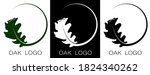 Autumn oak leaf logo. Oak grove, natural natural materials. Vector in minimal style