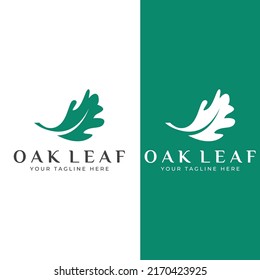 Autumn oak leaf logo and oak tree logo. With editing vector illustration.