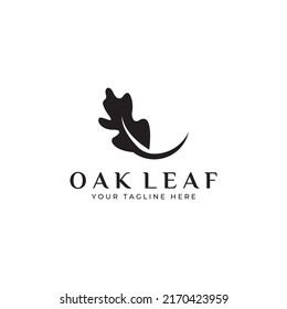 Autumn oak leaf logo and oak tree logo. With editing vector illustration.