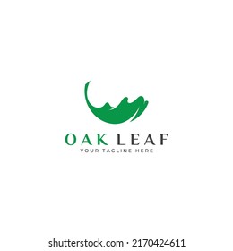 Autumn oak leaf logo and oak tree logo. With editing vector illustration.