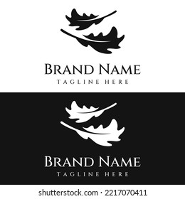 Autumn oak leaf logo and oak tree logo. With editing vector illustration.