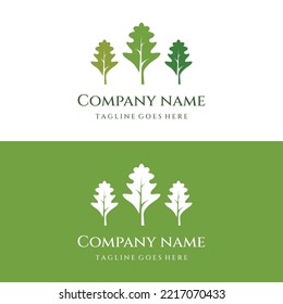 Autumn oak leaf logo and oak tree logo. With editing vector illustration.