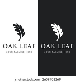 Logotipo de la hoja de roble del otoño y logotipo del árbol de roble. Con una edición fácil y sencilla de la Ilustración vectorial.