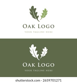 Autumn oak leaf logo and oak tree logo. With easy and simple editing of vector illustration.