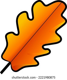 Autumn oak leaf vector illustration. Oak leaf vector for logo, icon, sign, symbol, business, design or decoration. Oak leaf autumn clip art