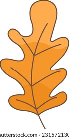 Autumn oak leaf vector illustration for decoration on nature, Autumn seasonal and thanksgiving festival concept.