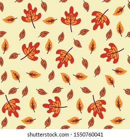 autumn oak leaves seamless pattern vector thanksgiving oak leaves seamless vector pattern autumn wallpaper fall leaves wallpaper
