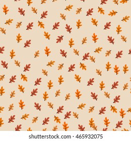 Autumn oak leaves seamless pattern nature background