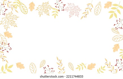 Autumn from oak and maple leaves, branches and berries. For your design. Vector illustration.