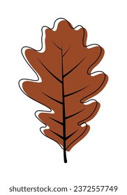 Autumn oak tree leaf. Leaf fall. Vector illustration.