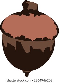 Autumn Oaknut Acorn Vector Isolated Illustration Set