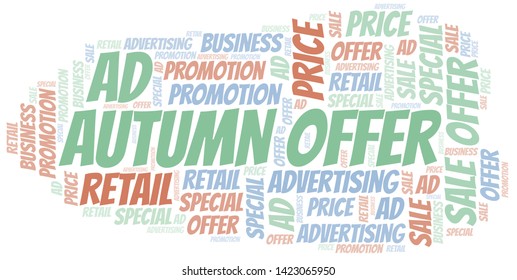 Autumn Offer word cloud. Wordcloud made with text only.