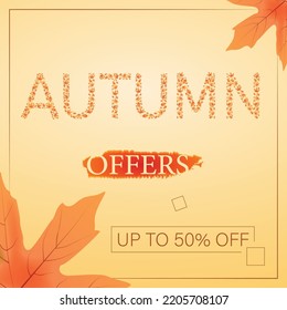 autumn offers banner poster flayer