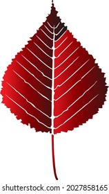 Herbst. Ein Blatt eines Baumes, hell, saftig, rot. Der Farbverlauf. Abstraktes Minimum für Herbstbanner, Drucke, Kunst, Heimdekor-Zeichnung, Stoff und Tapete. Vektorgrafik
