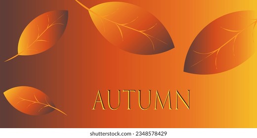 Autumn orange background abstract gradient autumn foliage inscription autumn Vector EPS10