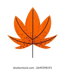 Autumn orange leaf. Bright stylized autumn orange leaf