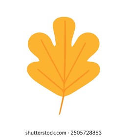 Autumn orange leaf isolated on white background, vector illustration.