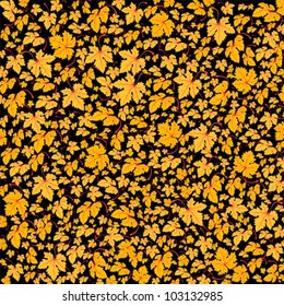 Autumn orange leaves background pattern
