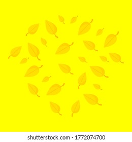 Autumn orange leaves On a bright background, bewitching abstraction wallpaper for design concept of the golden season