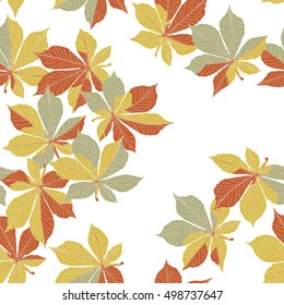 Autumn orange leaves seamless pattern