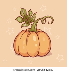 Calabaza de naranja de otoño. Ilustración vectorial para el diseño otoñal 