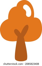 Orangenbaum im Herbst, Vektorgrafik, auf weißem Hintergrund.