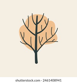 Autumn Orange Tree Vivid Flat Image 