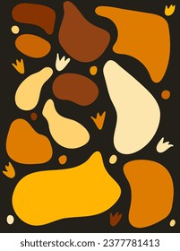 Autumn organic shapes vector set