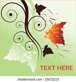 Autumn ornament with maple leaves