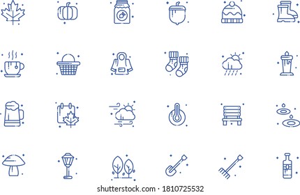 Autumn Outline Icon Pack - All elements on this template are editable with vector software
