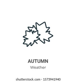 Autumn outline vector icon. Thin line black autumn icon, flat vector simple element illustration from editable weather concept isolated on white background