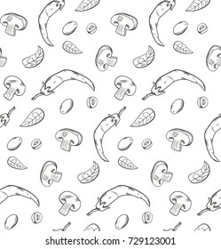 Autumn outline vegetables pattern