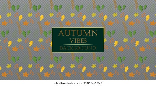 Autumn panoramic pattern, web template transparent background - Vector illustration