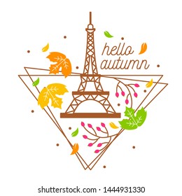 Autumn in Paris Vector Illustration Design