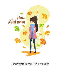 Autumn in Paris Vector Illustration Design