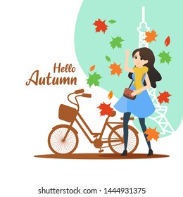 Autumn in Paris Vector Illustration Design