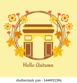 Autumn in Paris Vector Illustration Design