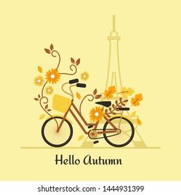 Autumn in Paris Vector Illustration Design