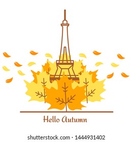 Autumn in Paris Vector Illustration Design