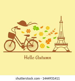 Autumn in Paris Vector Illustration Design