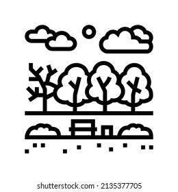 autumn park line icon vector. autumn park sign. isolated contour symbol black illustration